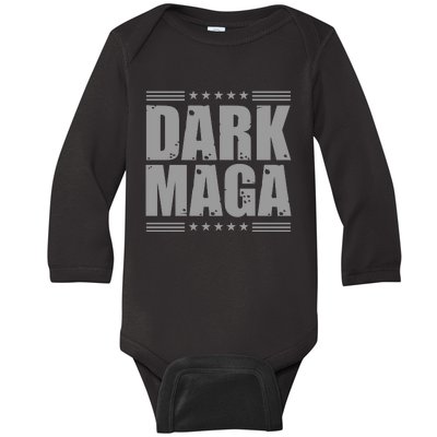 Dark Maga Trump 2024 Baby Long Sleeve Bodysuit