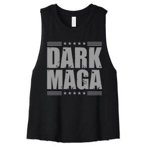 Dark Maga Trump 2024 Women's Racerback Cropped Tank