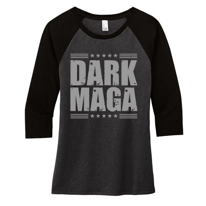 Dark Maga Trump 2024 Women's Tri-Blend 3/4-Sleeve Raglan Shirt