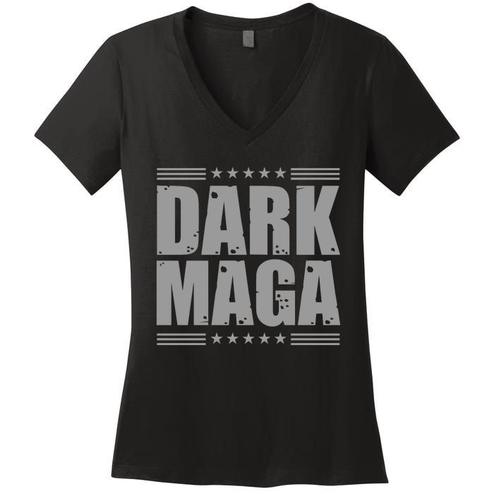 Dark Maga Trump 2024 Women's V-Neck T-Shirt