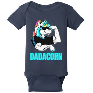 Dadacorn Muscle Unicorn Dad Baby Daughter Fathers Day Baby Bodysuit