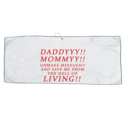 Daddy Mommy Unmake Me And Save Me From The Hell Of Living Large Microfiber Waffle Golf Towel