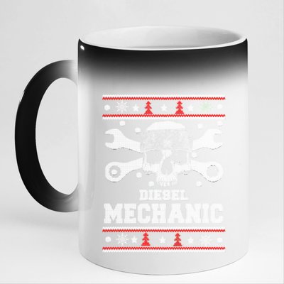 Diesel Mechanic Ugly Christmas 11oz Black Color Changing Mug