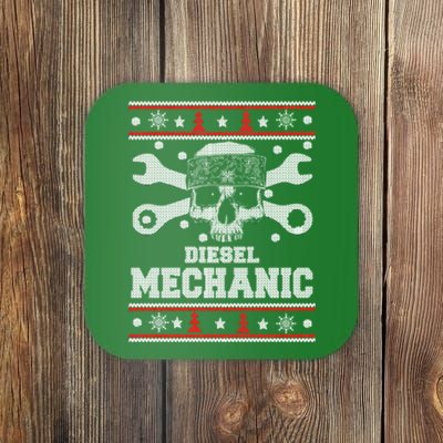 Diesel Mechanic Ugly Christmas Coaster