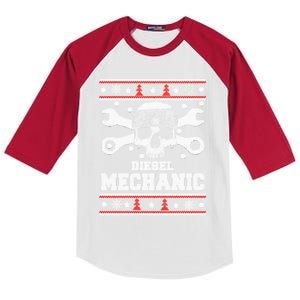 Diesel Mechanic Ugly Christmas Kids Colorblock Raglan Jersey