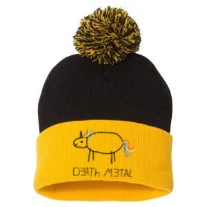 Death Metal Unicorn Pom Pom 12in Knit Beanie