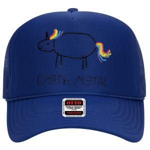 Death Metal Unicorn High Crown Mesh Back Trucker Hat