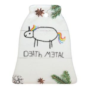 Death Metal Unicorn Ceramic Bell Ornament