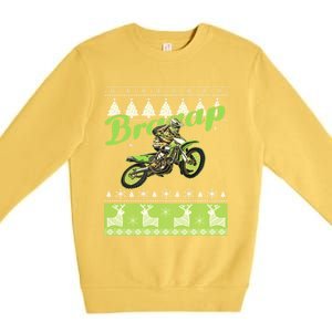 Dirtbike Motocross Ugly Christmas Gift Xmas Costume Premium Crewneck Sweatshirt