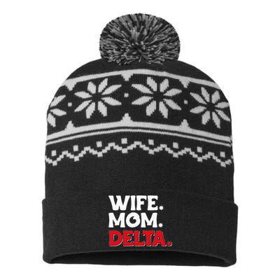 Delta Mom University Sister College Sorority Mom USA-Made Snowflake Beanie