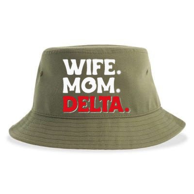 Delta Mom University Sister College Sorority Mom Sustainable Bucket Hat