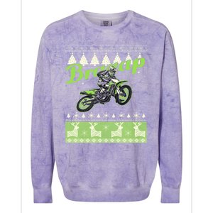 Dirtbike Motocross Ugly Christmas Sweatshirt Xmas Costume Colorblast Crewneck Sweatshirt