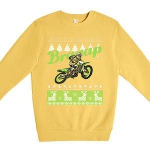 Dirtbike Motocross Ugly Christmas Sweatshirt Xmas Costume Premium Crewneck Sweatshirt