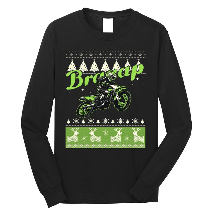 Dirtbike Motocross Ugly Christmas Sweatshirt Xmas Costume Long Sleeve Shirt