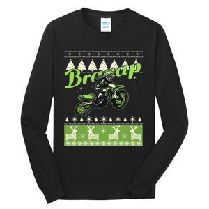 Dirtbike Motocross Ugly Christmas Sweatshirt Xmas Costume Tall Long Sleeve T-Shirt