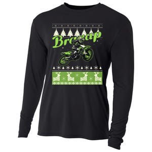 Dirtbike Motocross Ugly Christmas Sweatshirt Xmas Costume Cooling Performance Long Sleeve Crew