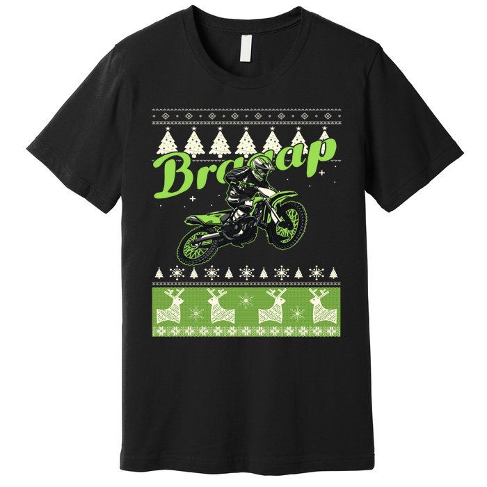 Dirtbike Motocross Ugly Christmas Sweatshirt Xmas Costume Premium T-Shirt