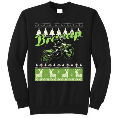 Dirtbike Motocross Ugly Christmas Sweatshirt Xmas Costume Tall Sweatshirt