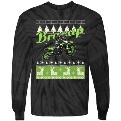 Dirtbike Motocross Ugly Christmas Sweatshirt Xmas Costume Tie-Dye Long Sleeve Shirt