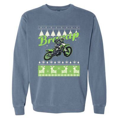 Dirtbike Motocross Ugly Christmas Sweatshirt Xmas Costume Garment-Dyed Sweatshirt