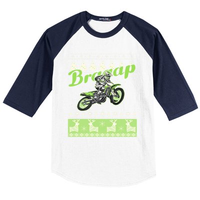 Dirtbike Motocross Ugly Christmas Sweatshirt Xmas Costume Baseball Sleeve Shirt