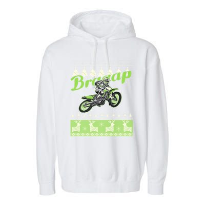 Dirtbike Motocross Ugly Christmas Sweatshirt Xmas Costume Garment-Dyed Fleece Hoodie