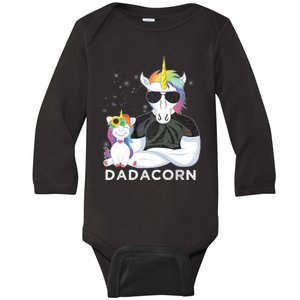 Dadacorn Muscle Unicorn Dad Baby Daughter Fathers Day Gift Baby Long Sleeve Bodysuit