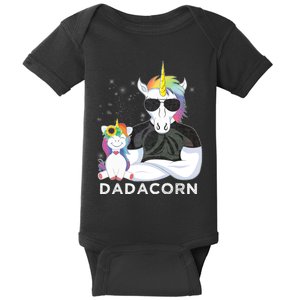 Dadacorn Muscle Unicorn Dad Baby Daughter Fathers Day Gift Baby Bodysuit