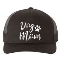 Dog Mom Vintage Distressed Design Funny Dog Paw Yupoong Adult 5-Panel Trucker Hat