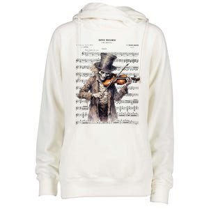 Danse Macabre Violin Halloween Womens Funnel Neck Pullover Hood