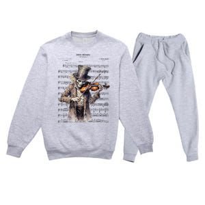 Danse Macabre Violin Halloween Premium Crewneck Sweatsuit Set