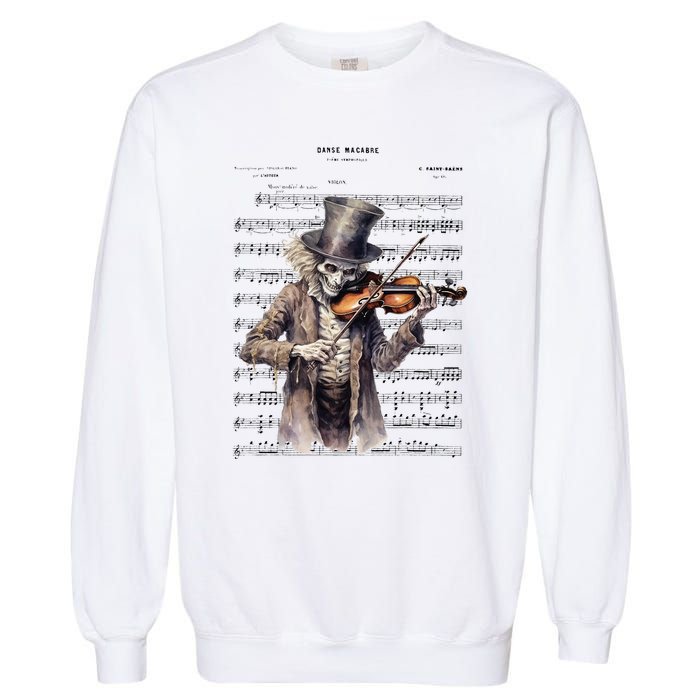 Danse Macabre Violin Halloween Garment-Dyed Sweatshirt