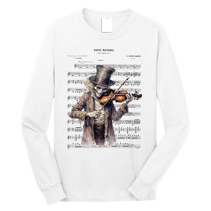 Danse Macabre Violin Halloween Long Sleeve Shirt