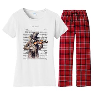 Danse Macabre Violin Halloween Women's Flannel Pajama Set