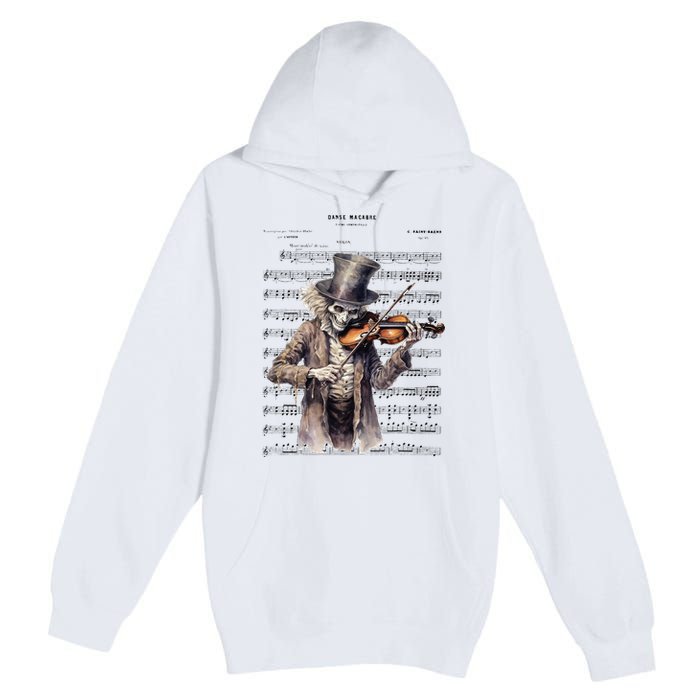 Danse Macabre Violin Halloween Premium Pullover Hoodie