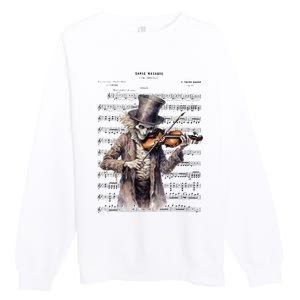 Danse Macabre Violin Halloween Premium Crewneck Sweatshirt