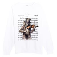 Danse Macabre Violin Halloween Premium Crewneck Sweatshirt