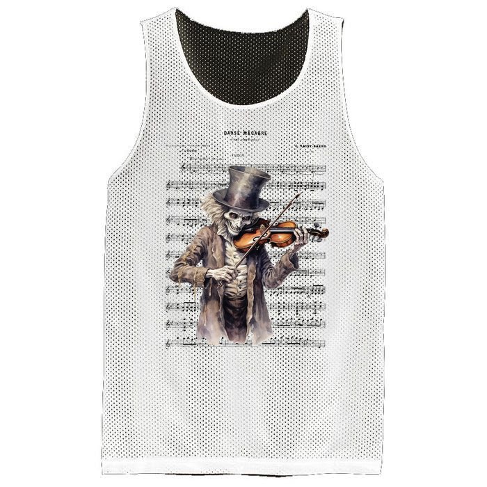 Danse Macabre Violin Halloween Mesh Reversible Basketball Jersey Tank