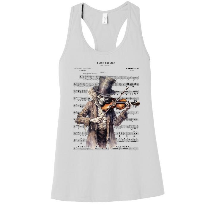 Danse Macabre Violin Halloween Women's Racerback Tank