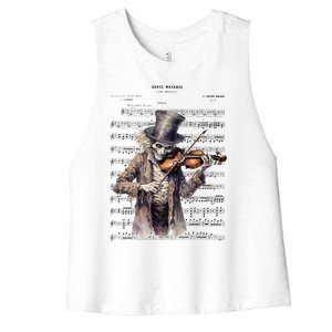 Danse Macabre Violin Halloween Women's Racerback Cropped Tank