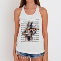 Danse Macabre Violin Halloween Women's Knotted Racerback Tank