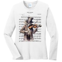 Danse Macabre Violin Halloween Ladies Long Sleeve Shirt