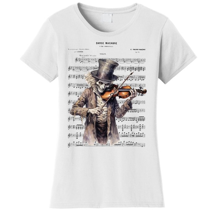 Danse Macabre Violin Halloween Women's T-Shirt