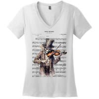 Danse Macabre Violin Halloween Women's V-Neck T-Shirt