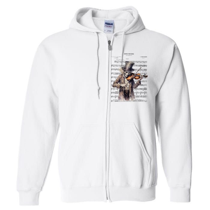 Danse Macabre Violin Halloween Full Zip Hoodie