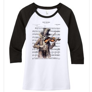 Danse Macabre Violin Halloween Women's Tri-Blend 3/4-Sleeve Raglan Shirt