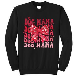 Dog Mama Valentines Day Heart Coquette Bow Mom Valentine Sweatshirt