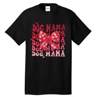 Dog Mama Valentines Day Heart Coquette Bow Mom Valentine Tall T-Shirt