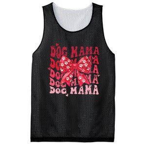 Dog Mama Valentines Day Heart Coquette Bow Mom Valentine Mesh Reversible Basketball Jersey Tank