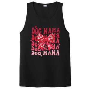 Dog Mama Valentines Day Heart Coquette Bow Mom Valentine PosiCharge Competitor Tank